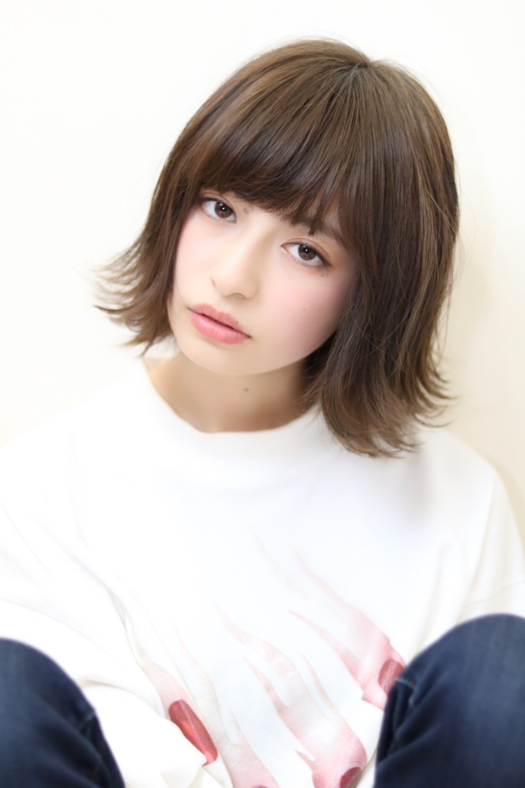 外ハネ切りっぱなしボブさんの写真